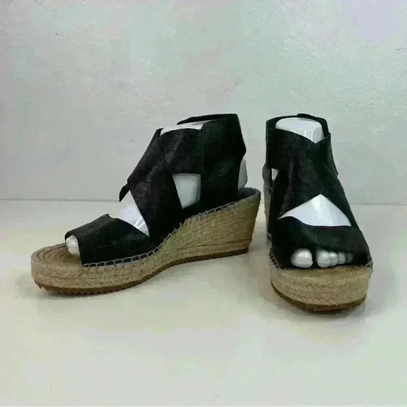 Eileen Fisher Willow Tumbled Leather Wedge Espadrille - Picture 4 of 16